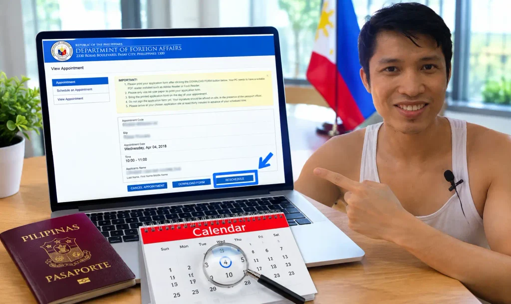 Reschedule. Cancel DFA Appointment
