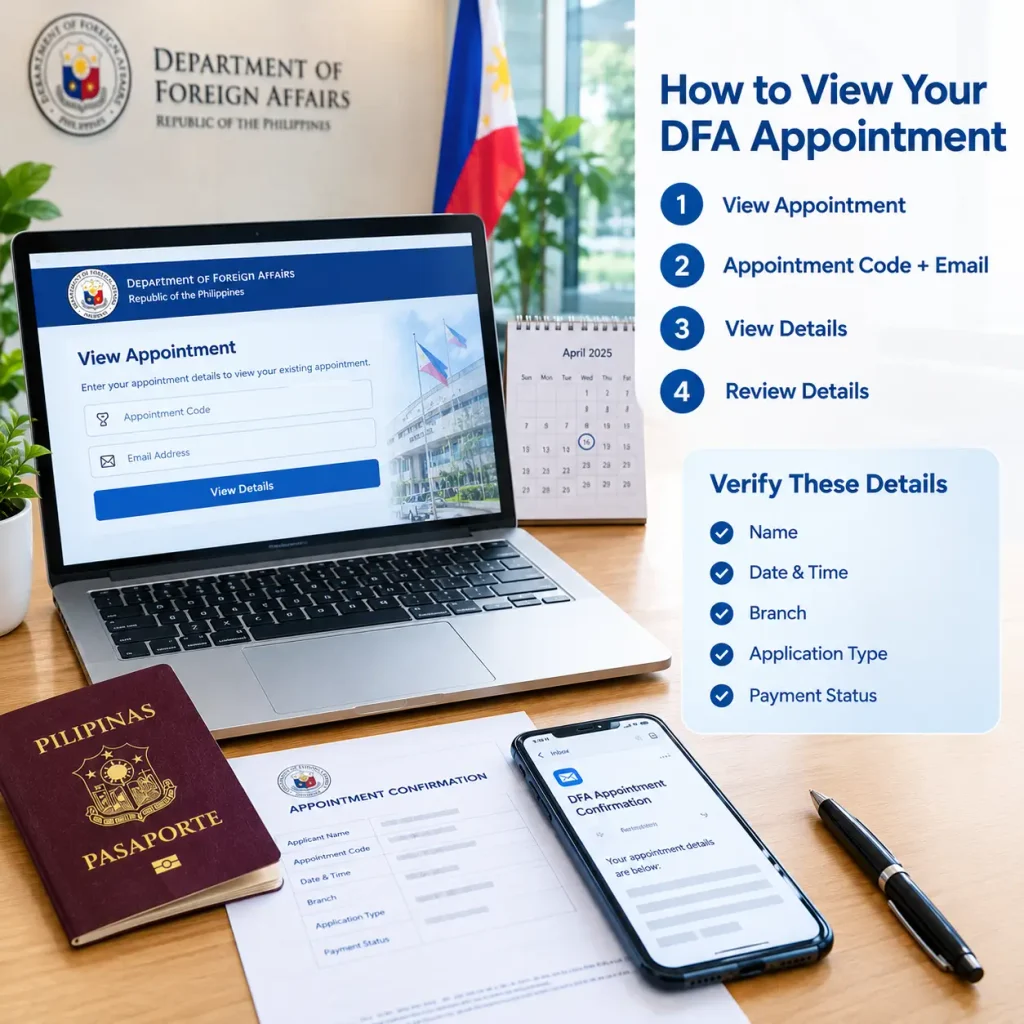 How to View Your DFA Appointment