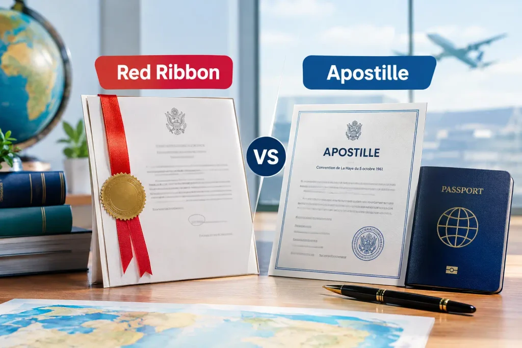 Red Ribbon vs Apostille