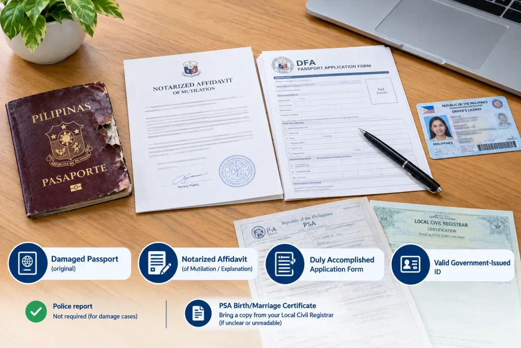 Required Documents in Damaged Passport Replacement