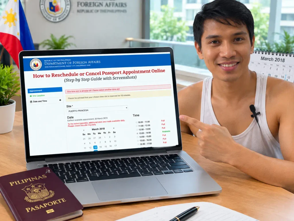 Steps to Reschedule in DFA appointment