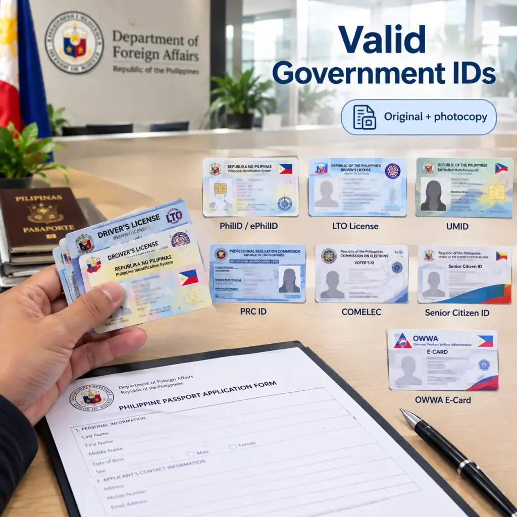 Valid Government IDs according Philippine Passport Application